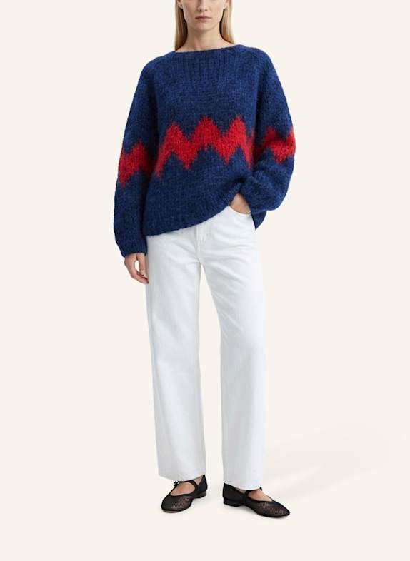DOUIE Pullover ZIGZAG mit Mohair BLAU