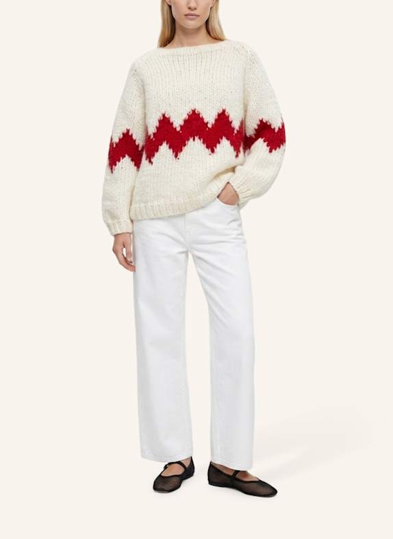 DOUIE Pullover ZIGZAG mit Mohair WEISS