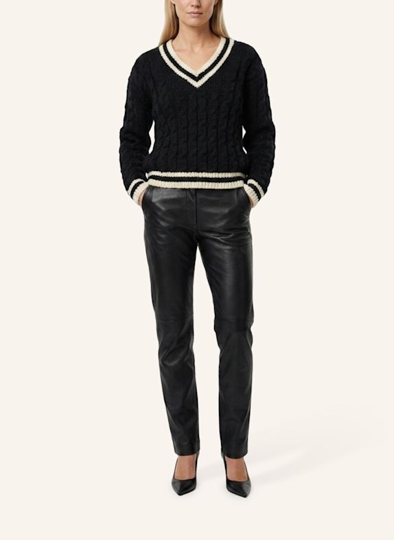 DOUIE Pullover POLO aus Cashmere SCHWARZ