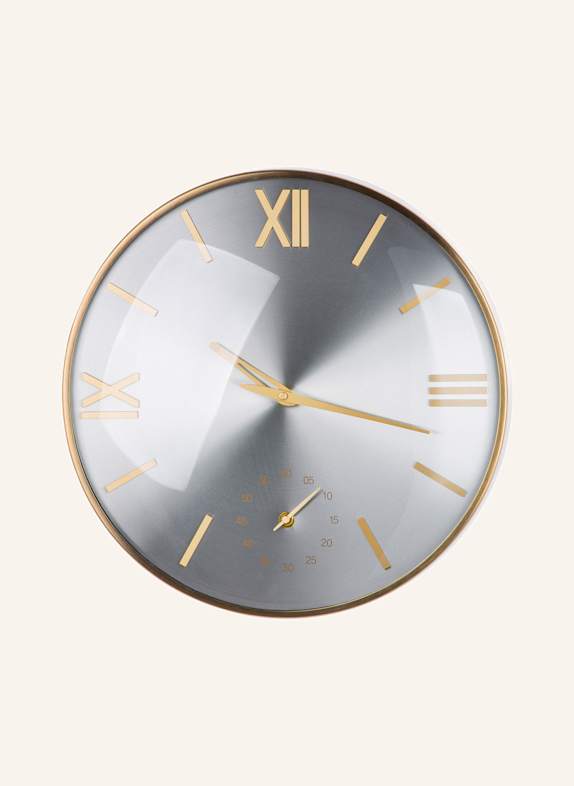GILDE Wanduhr BICOLOR BRAUN/ SILBER