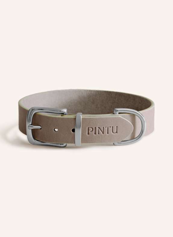 Pintu Hundehalsband MONTE mit Beschlag aus Edelstahl GRAU/ GRÜN