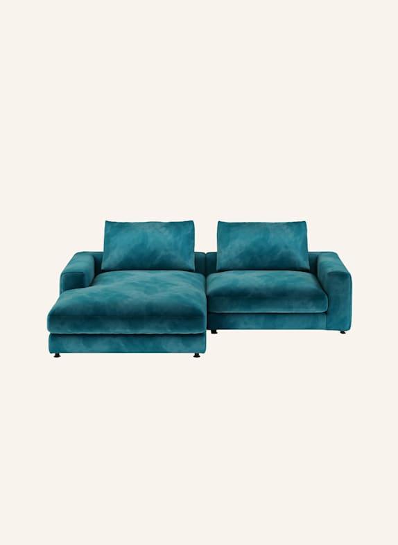 nydo 3-Sitzer Ecksofa MOSLER, links, Velours TÜRKIS