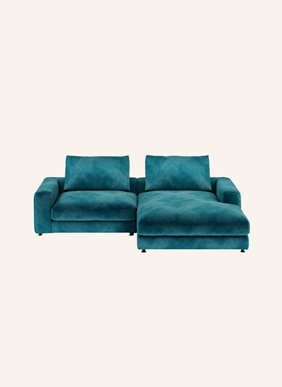 nydo 3-Sitzer Ecksofa MOSLER, rechts, Velours TÜRKIS