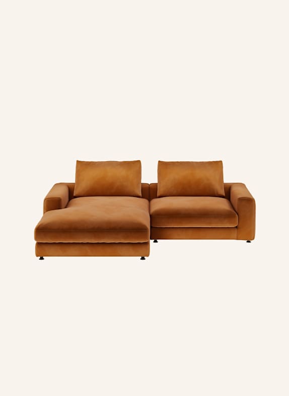 nydo 3-Sitzer Ecksofa MOSLER, links, Velours ORANGE