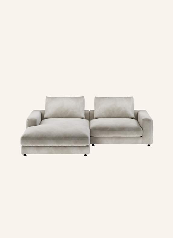 nydo 3-Sitzer Ecksofa MOSLER, links, Velours HELLGRAU