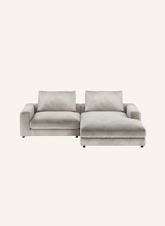 nydo 3-Sitzer Ecksofa MOSLER, rechts, Velours HELLGRAU