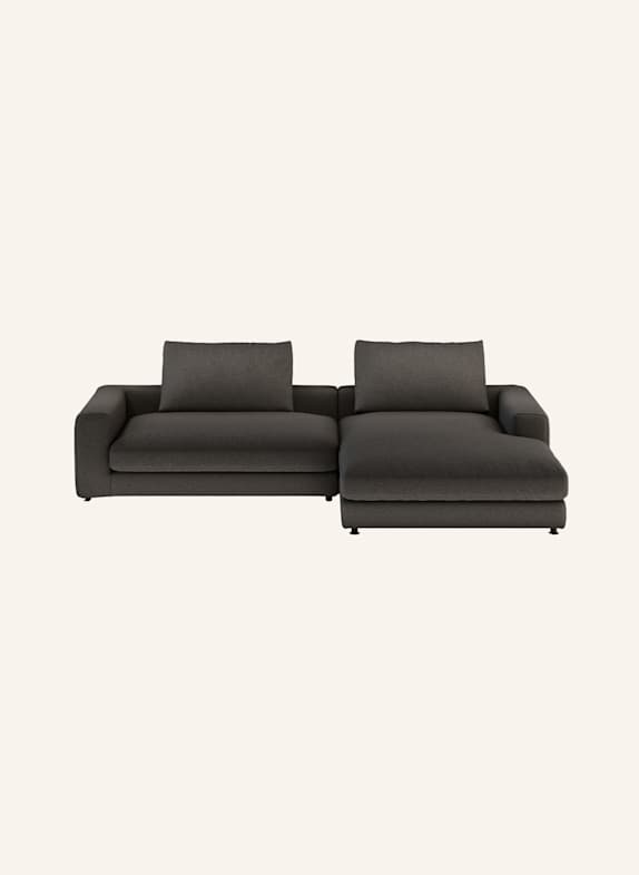 nydo Ecksofa XL MOSLER, rechts, Flachgewebe DUNKELGRAU