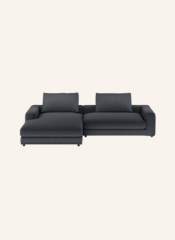 nydo Ecksofa XL MOSLER, links, Flachgewebe DUNKELBLAU