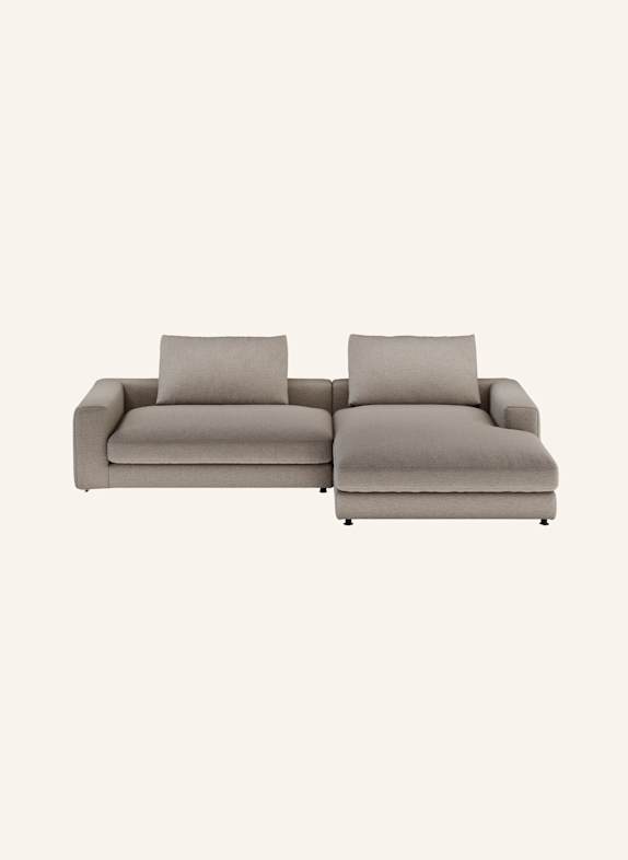 nydo Ecksofa XL MOSLER, rechts, Flachgewebe HELLBRAUN