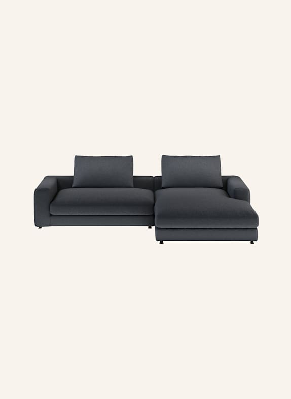 nydo Ecksofa XL MOSLER, rechts, Flachgewebe DUNKELBLAU