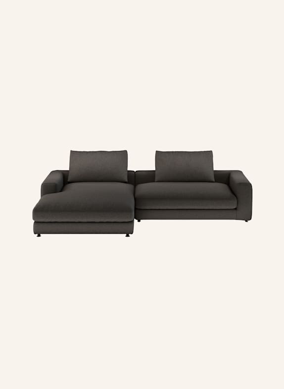 nydo Ecksofa XL MOSLER, links, Flachgewebe DUNKELGRAU