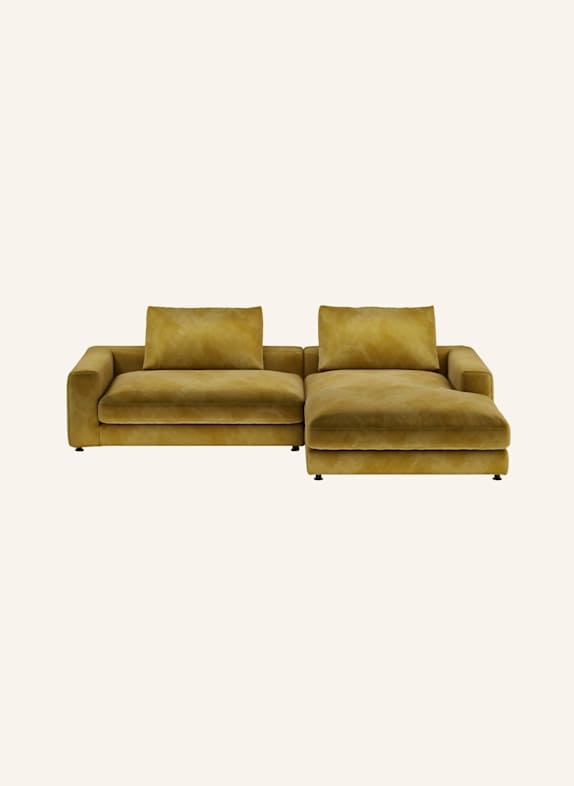 nydo Ecksofa XL MOSLER, rechts, Velours OLIV