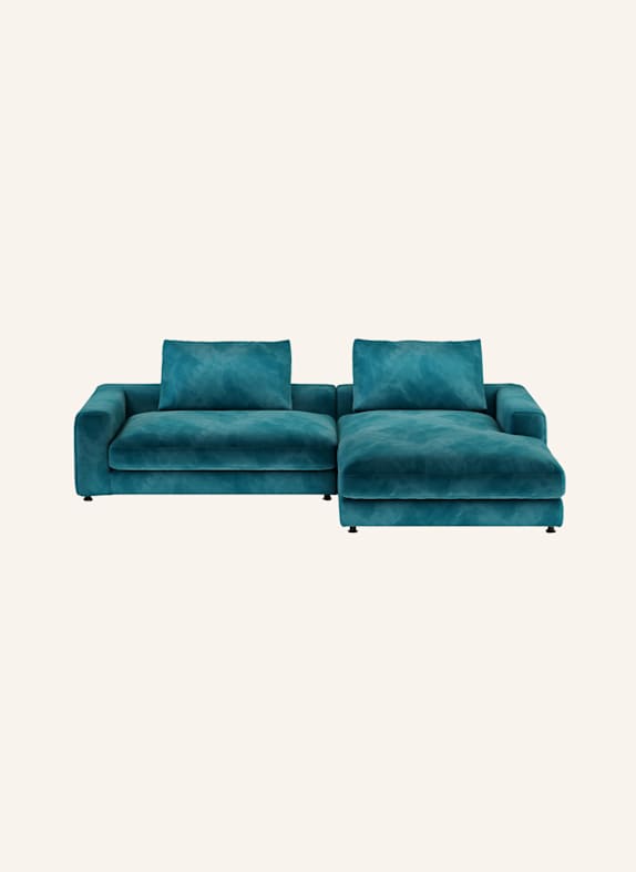nydo Ecksofa XL MOSLER, rechts, Velours TÜRKIS