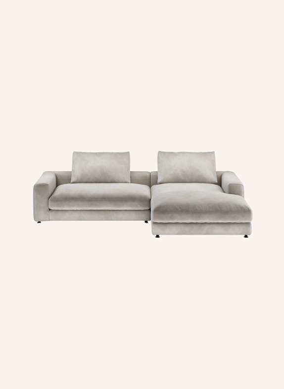 nydo Ecksofa XL MOSLER, rechts, Velours HELLGRAU