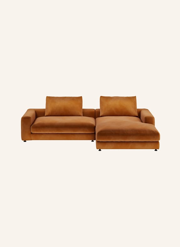nydo Ecksofa XL MOSLER, rechts, Velours ORANGE