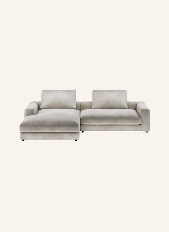 nydo Ecksofa XL MOSLER, links, Velours HELLGRAU