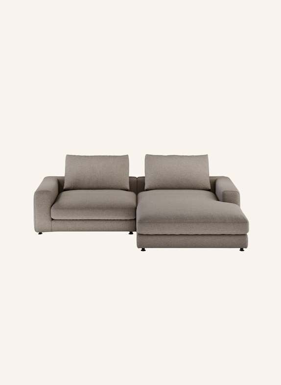 nydo 3-Sitzer Ecksofa MOSLER, rechts, Flachgewebe HELLBRAUN