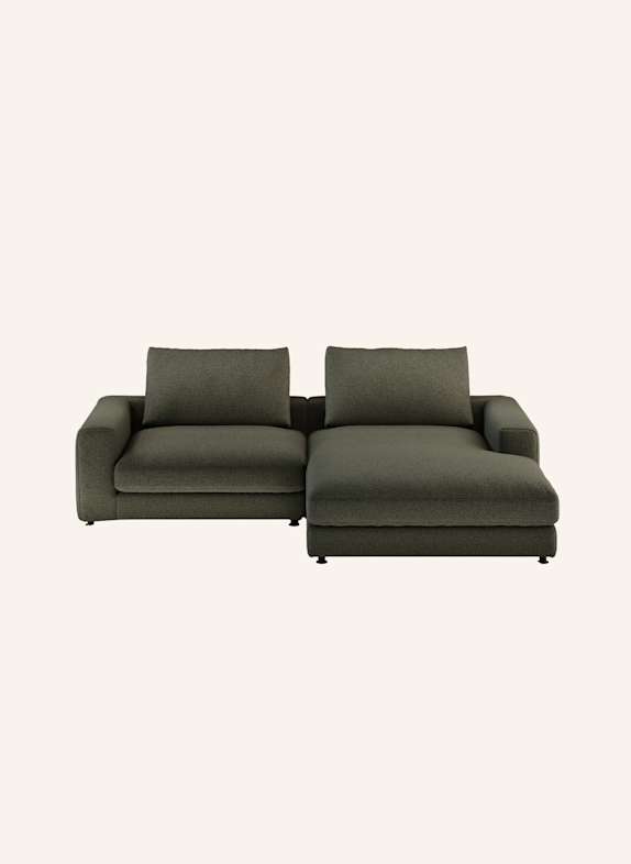 nydo 3-Sitzer Ecksofa MOSLER, rechts, Flachgewebe DUNKELGRAU