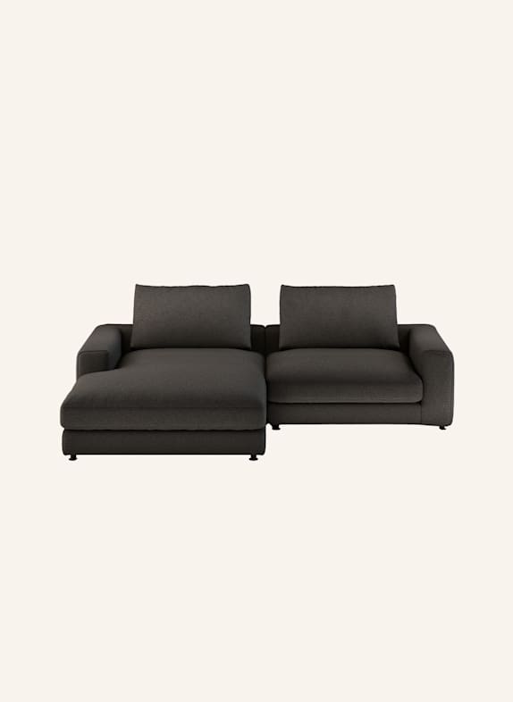nydo 3-Sitzer Ecksofa MOSLER, links, Flachgewebe DUNKELGRAU