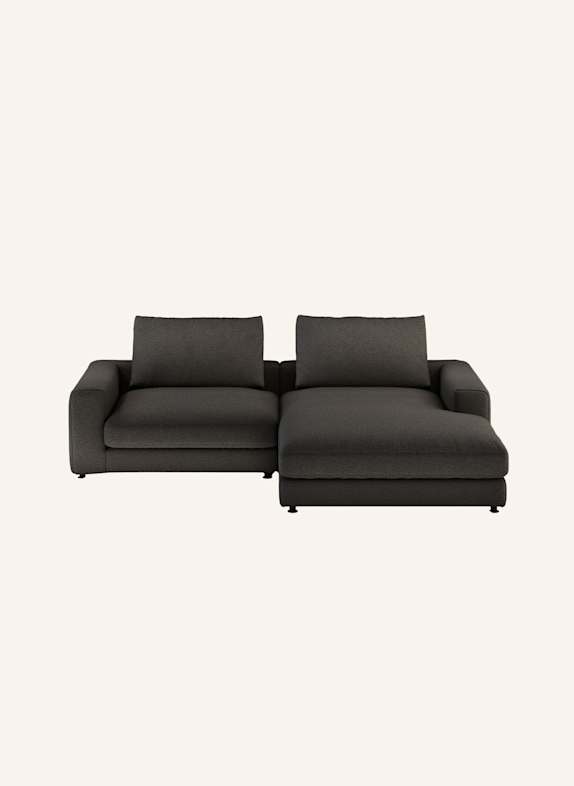 nydo 3-Sitzer Ecksofa MOSLER, rechts, Flachgewebe DUNKELGRAU