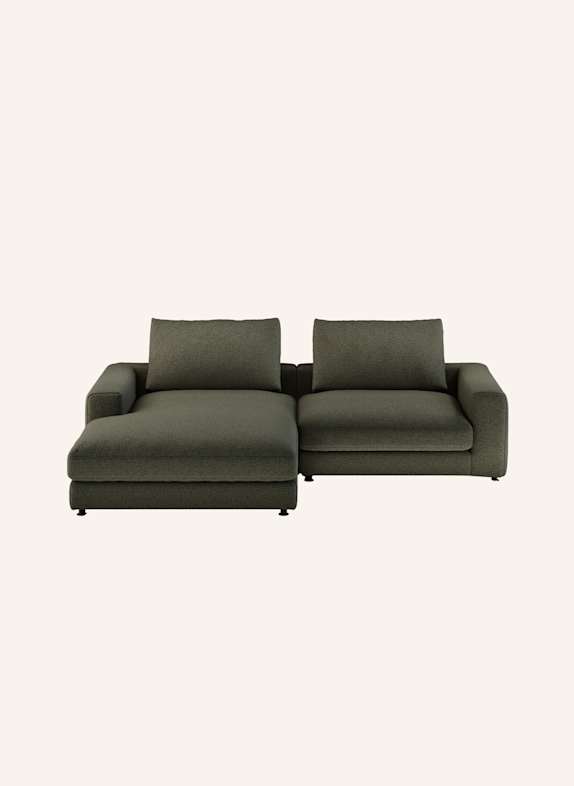 nydo 3-Sitzer Ecksofa MOSLER, links, Flachgewebe DUNKELGRAU