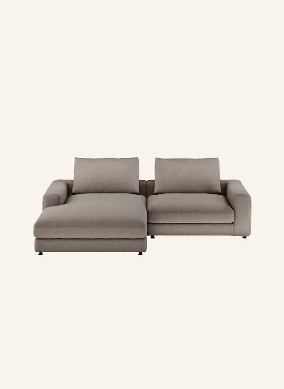 nydo 3-Sitzer Ecksofa MOSLER, links, Flachgewebe HELLBRAUN