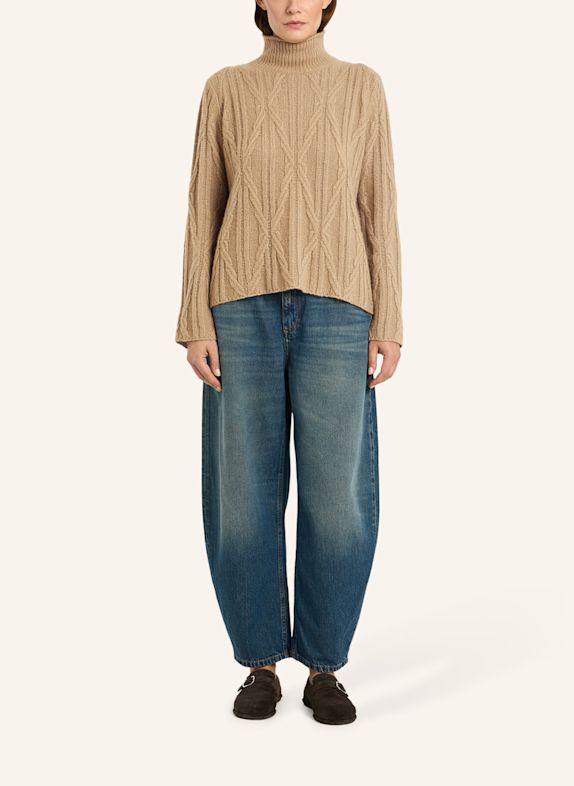 LU REN Pullover ALOWENA aus Kaschmir und Seide CAMEL