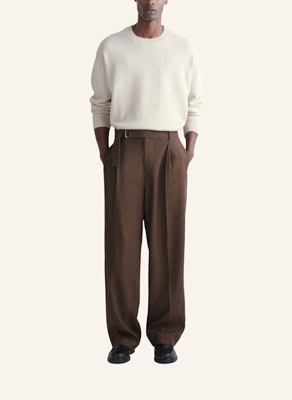 COS Hose Aus Leinen-Mix Mit Weitem Bein Und Gürtel BRAUN