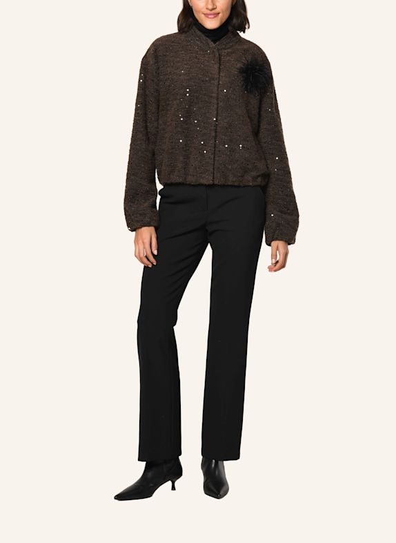White Label Jacke Bouclé Jersey Blouson BRAUN