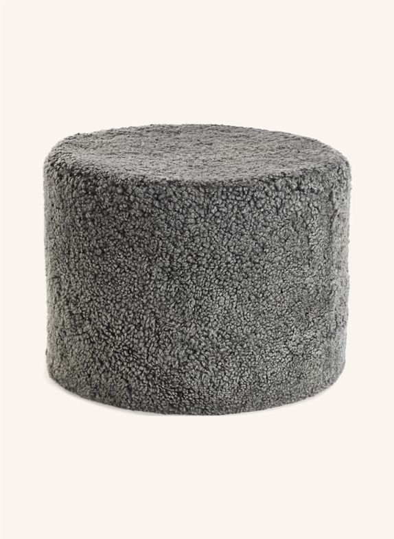 Natures Collection Lammfellpouf Kurzhaar DUNKELGRAU