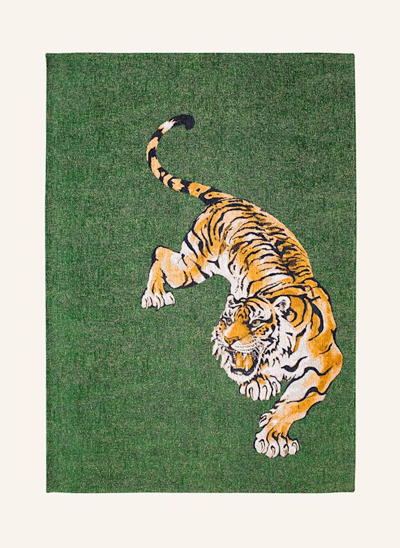 louis de poortere Tapijt POP TIGER GREEN ON FIRE GROEN