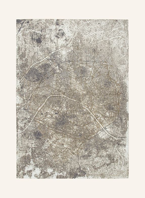 louis de poortere CITIES PARIS SPACE TRIP Rug GRAY