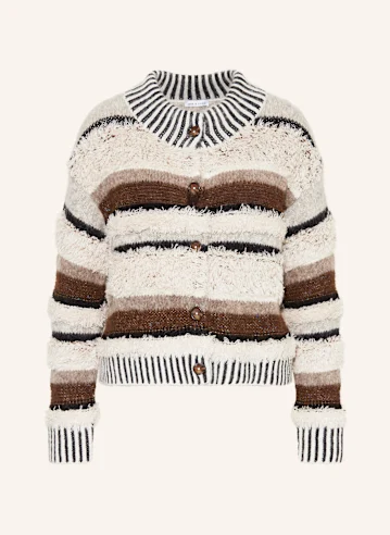 MRS & HUGS Strickjacke mit Alpaka BROWN MELANGE