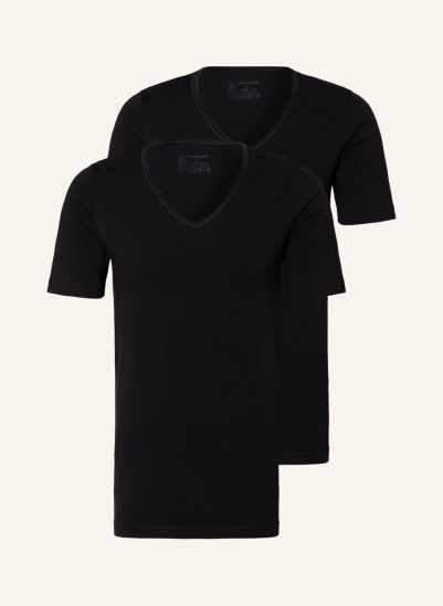 SCHIESSER 2er-Pack V-Shirts 95/5
