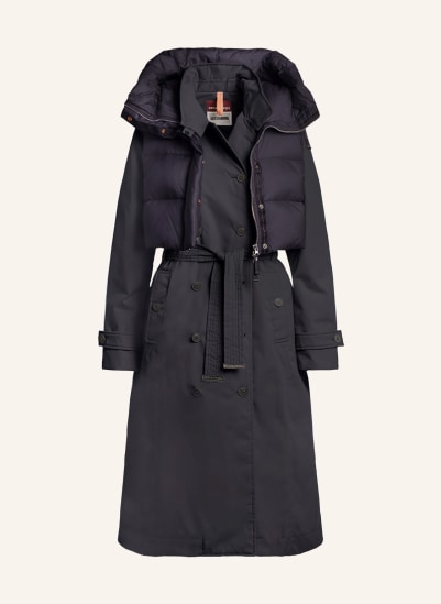 LAUREN RALPH LAUREN Daunenmantel mit abnehmbarer Kapuze in schwarz