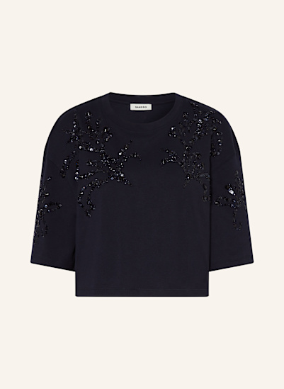 SANDRO Cropped-Shirt mit Pailletten