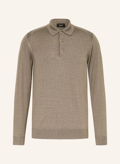 BOSS Strick-Poloshirt L-OVIO mit Seide