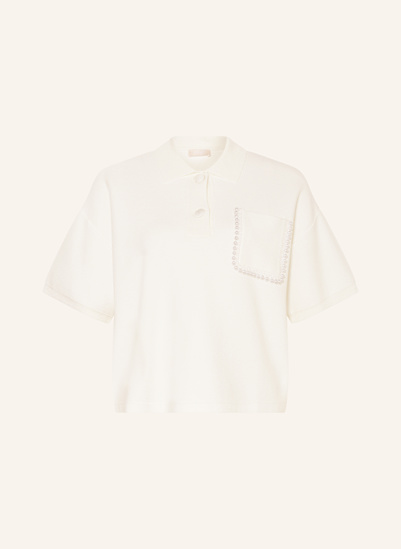 LIU JO Piqué-Poloshirt mit Schmuckperlen