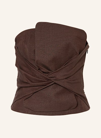 comma Off-Shoulder-Top mit Leinen