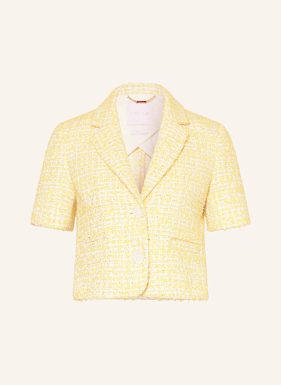 Rich & Royal Cropped-Blazer aus Tweed mit Pailletten