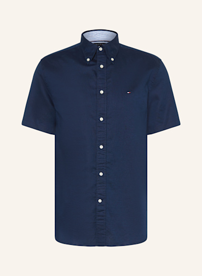 TOMMY HILFIGER Kurzarm-Hemd Regular Fit mit Leinen