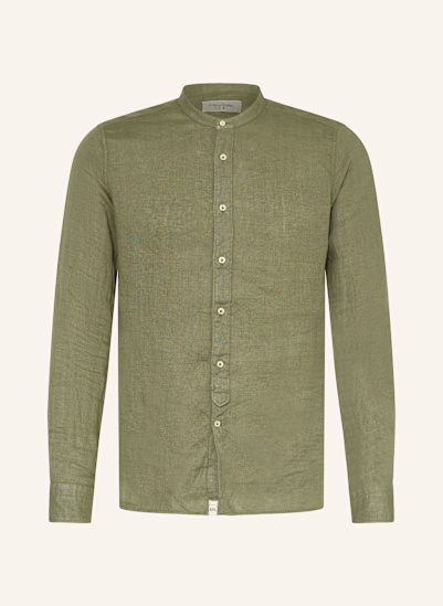 tintoria mattei Leinenhemd Slim Fit mit Stehkragen