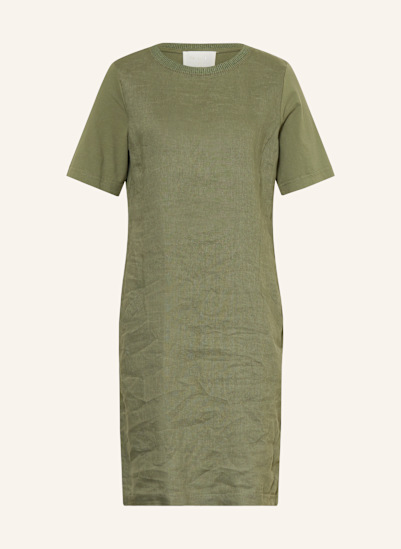 oui Kleid im Materialmix mit Leinen
