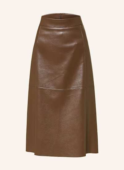 S Max Mara Rock PLATA in Lederoptik