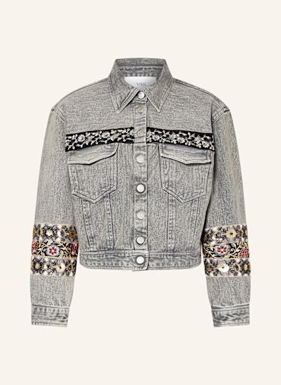 Y.A.S. Jeansjacke mit Pailletten und Schmucksteinen