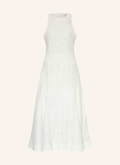 SANDRO Leinenkleid mit Spitze