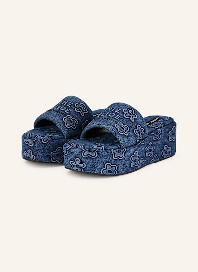MARC JACOBS Plateau-Pantoletten THE PUFFY DAISY DENIM  PLATFORM SANDAL