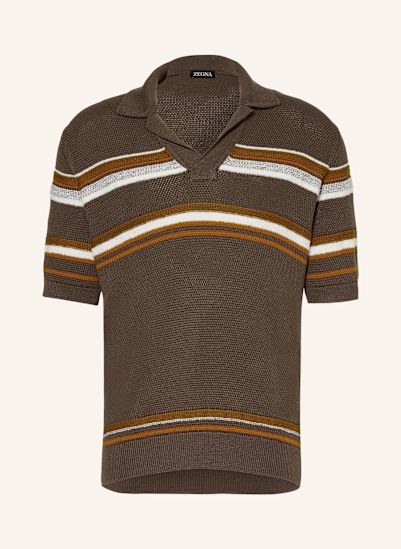 ZEGNA Strick-Poloshirt mit Seide