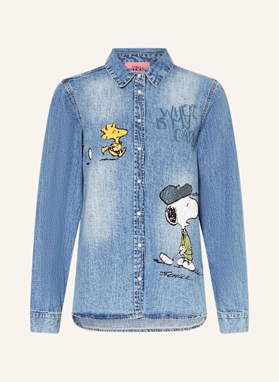 FrogBox Jeansbluse mit Pailletten