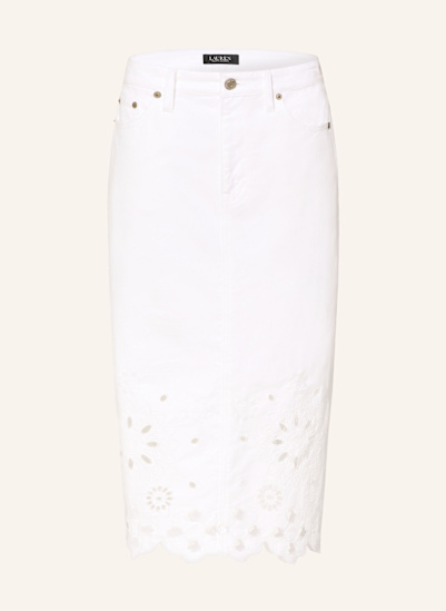 LAUREN RALPH LAUREN Jeansrock mit Lochspitze